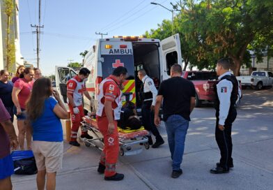 Motociclista herido tras ser embestido por una camioneta en la colonia Jobori; el responsable se dio a la fuga