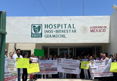 ¡Paro en el IMSS Bienestar Guamúchil! Empleados exigen medicamentos, insumos y respeto a sus derechos laborales